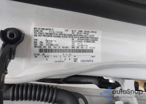 2012 Ford Focus Sel из США, поврежденный, VIN 1FAHP3H29CL442659